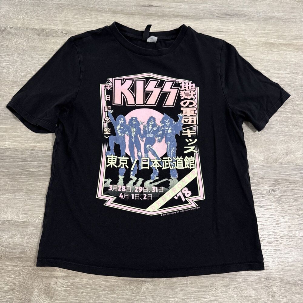 KISS Shirt Women’s XS Destroyer 1978 Tokyo Japan Budokan Black H&M